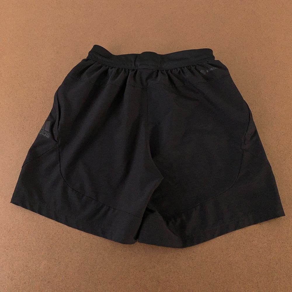 Adidas Women's Size XS Black High Waisted Zip Pocket Drawstring Athletic Shorts - Picture 4 of 9